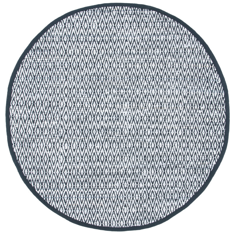 Tapis géométrique tissé à la main Montauk, Rond 6 pi