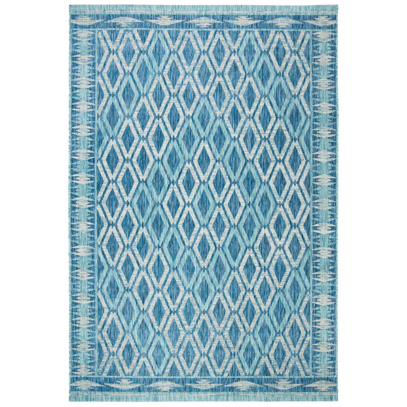 Tapis d'intérieur / extérieur à motif géométrique Amarien Performance, Rectangle de 10 pi x 14 pi