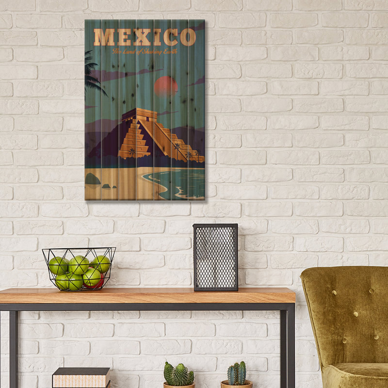 Hutton Mexico par - non encadré, impression sur bois, H 26 po x l 18 po x P 1,5 po