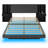 Modern Queen Bed Frame with Bookcase Headboard and LED Accent Lights, Floating Upholstered Platform, No Box Spring Required, Dark Gray and Black Finish