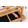 Banc rembourré en bois massif de 44,5 po avec tablette de rangement et ceinture en similicuir