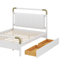 Grand lit plateforme en bois avec rangement, 2 grands tiroirs et un lit gigogne coulissant T-XL-117322680