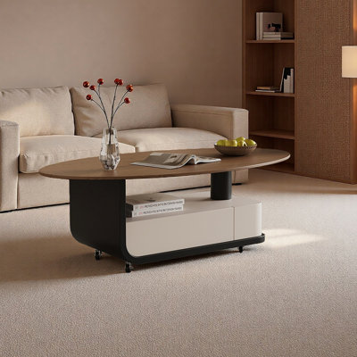 Table basse mobile avec rangement et roulettes