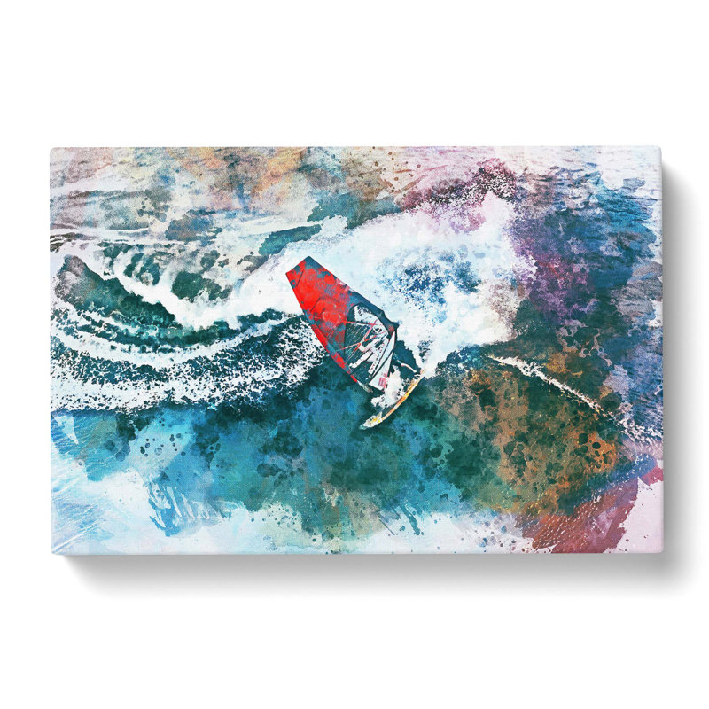 Wind Surfing in Abstract - Wrapped Canvas, 35cm H x 50cm W x 3cm D