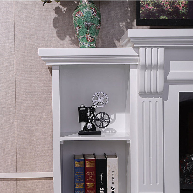 Armoire de rangement télé American Fireplace, Ivoire