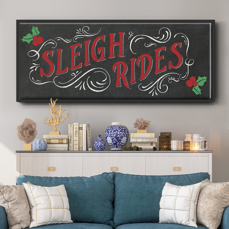Sleigh Rides- Framed Canvas, 8" H x 20" W