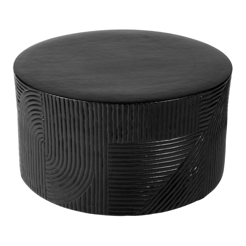 Provenance Signature Outdoor Round Side Table, Gloss Coal