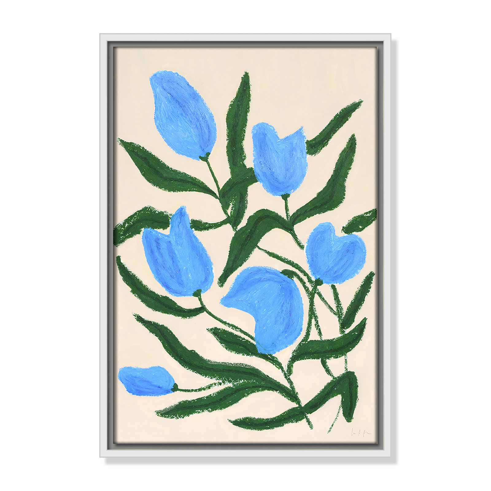 Blue Tulips Print by Camilla Bergqvist, 19.5" H x 13.5" W, White