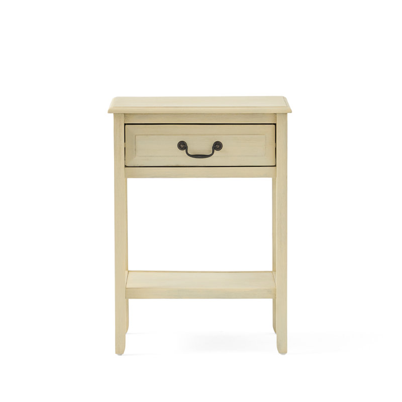 Zara End Table with Storage, Brushed Morning Mist