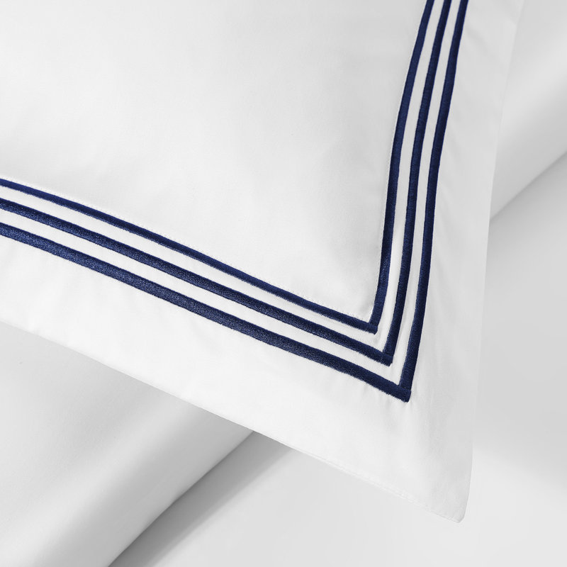 Triple Luxe Sateen Duvet Cover Set , Midnight, King Duvet Cover + 2 King Shams