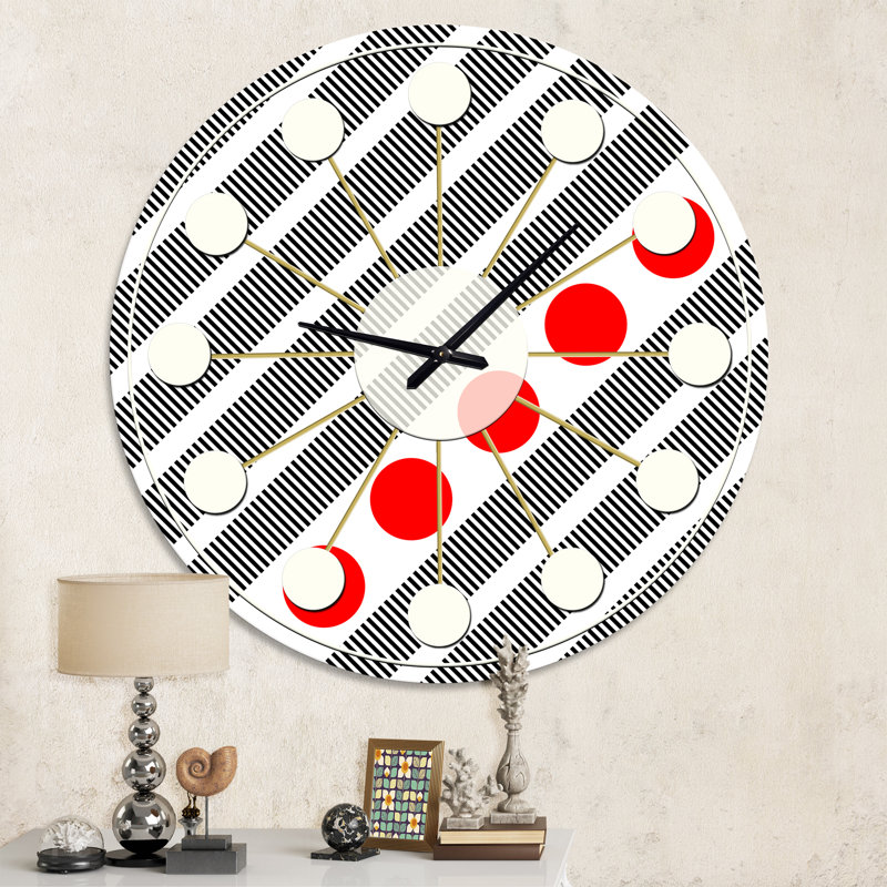 Horloge murale rétro Mid-Century, Moyenne