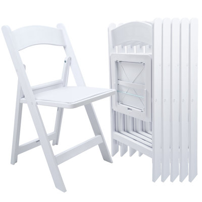 White Resin Folding Chair With Cushion & Backrest,700lb Weight Capacity Event Chair,indoor/outdoor Lightweight Foldable Chair For Meeting Room/party/hotel/garden