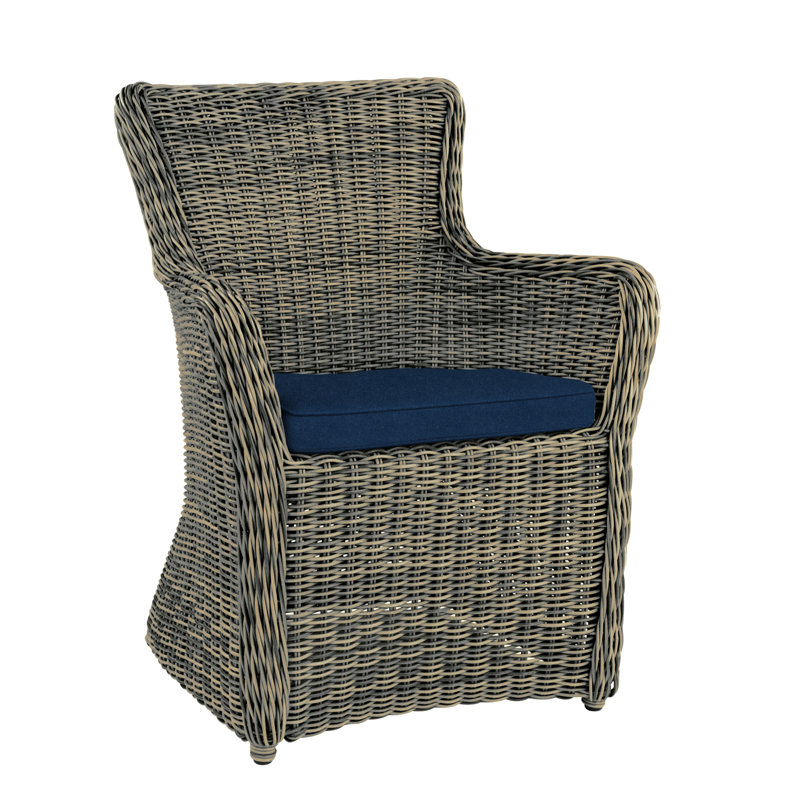 Sag Harbor Patio Dining Chair with Cushion, Ocean, Sag Harbor Driftwood