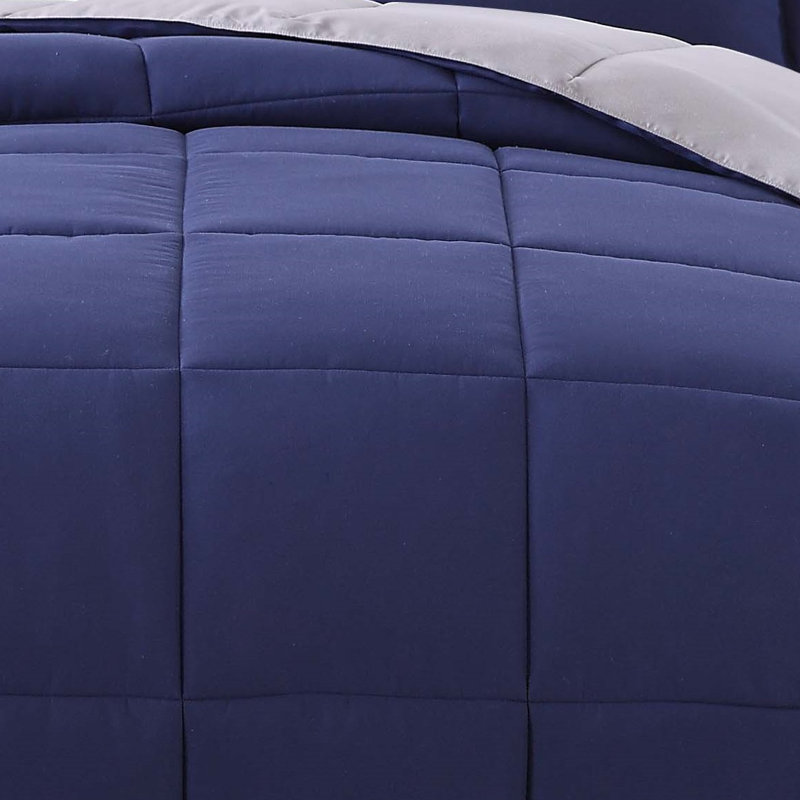 Ensemble d'édredon réversible pour enfants , Turquoise/gris, Édredon pour lit simple TG + 1 taie décorative