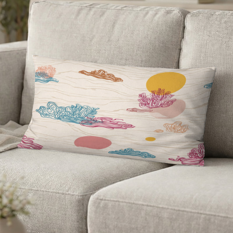 Coussin abstrait - Coussin de plage, H 12 po x l 20 po