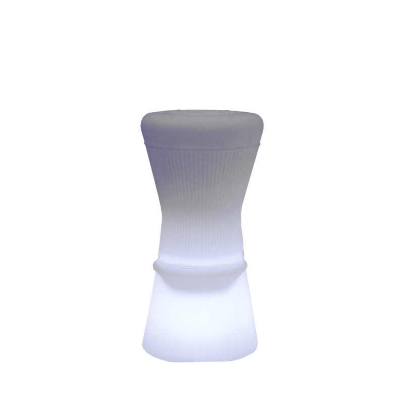 30" USB and Solar Rechargeable LED Illuminated Outdoor Bar Stool, RGB Dimmable w/ Remote