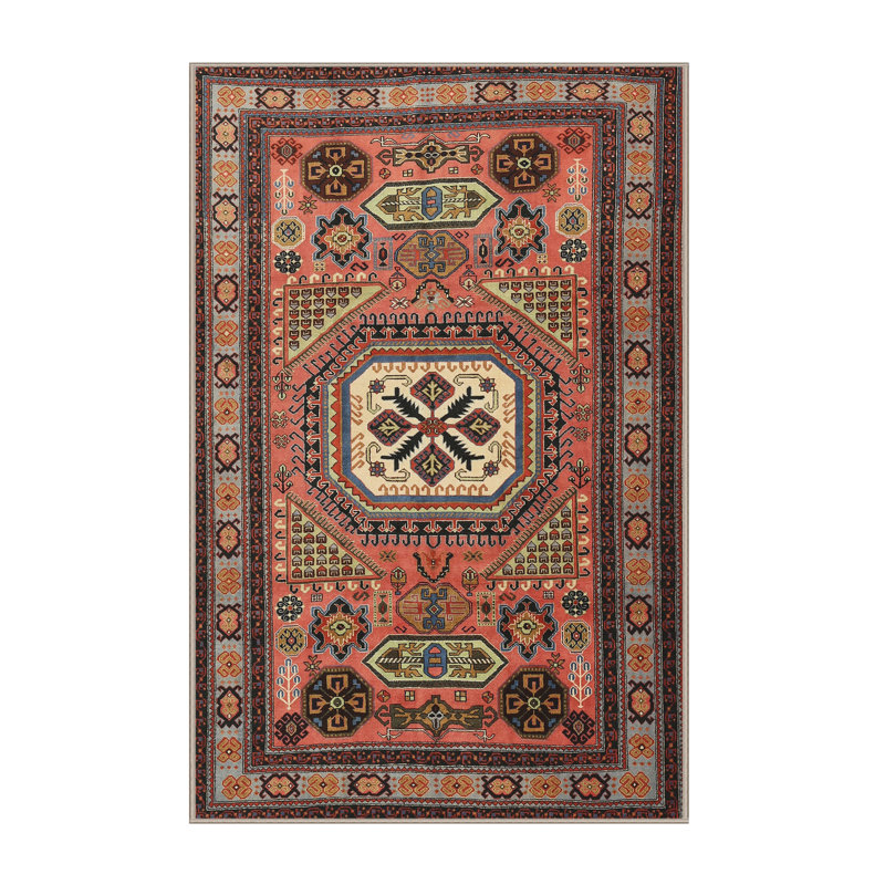 Tapis traditionnel orange / ivoire Solveg, Rectangle 2 pi x 4 pi