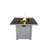 30" Metal Fire Pit With Powder-Coated Finish And Smoked Glass Top-1033238160
