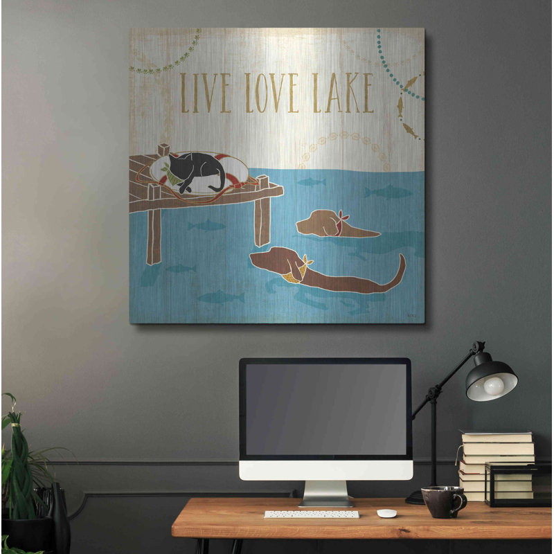 «Lake Pals V» par Véronique Charron, H 36 po x l 36 po