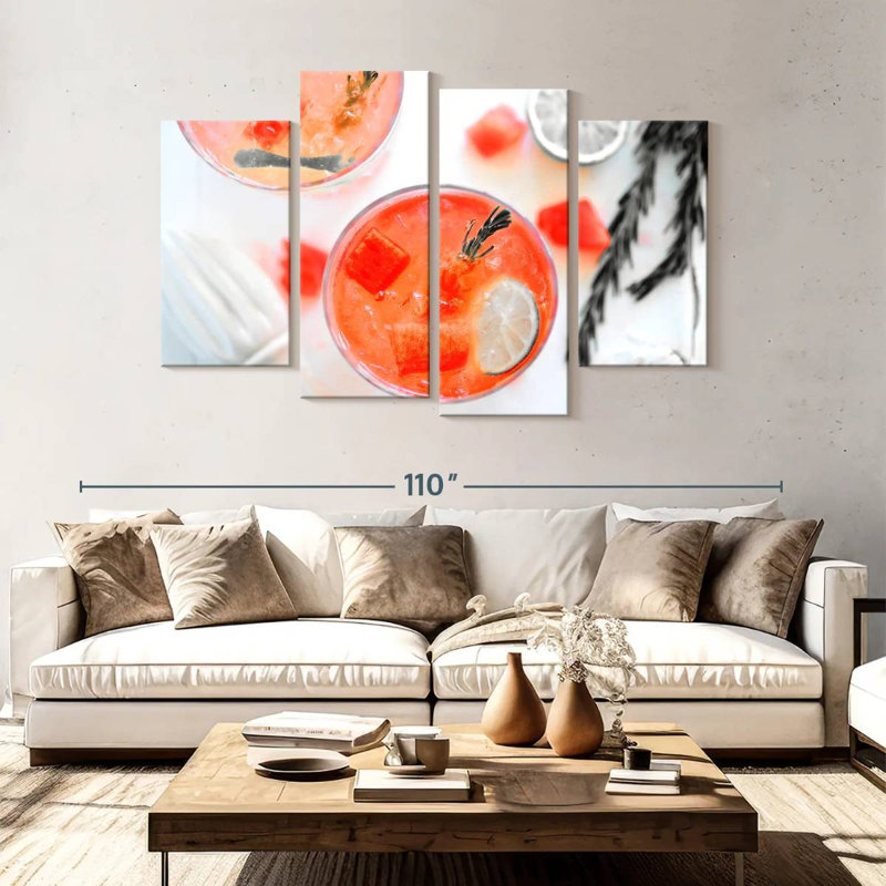 Yarlin Pop Melon d'eau cocktail, H 54 po x l 84 po