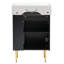 Meuble-lavabo noir 21,6 po, armoire combinée, meuble de rangement pour salle de bain, lavabo simple en céramique, rangement à droite-121615267