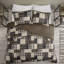 Ensemble de courtepointe 3 pièces très grand / très grand, noir / brun, réversible avec tissu en microfibre et fermeture à glissière-129948257-129948259
