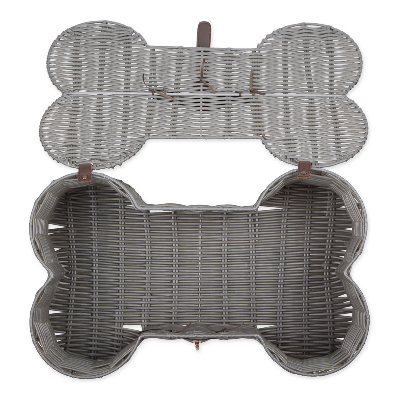 Bayou Breeze Plastic Decorative Basket, 7.5" H x 11" W x 17.5" D, Gray