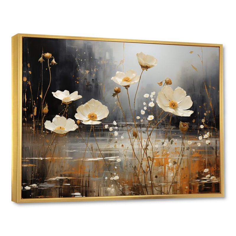 Impression sur toile Gilded Garden Blooming Meadows II, H 24 po x l 32 po x P 0,5 po, Cadre flottant doré