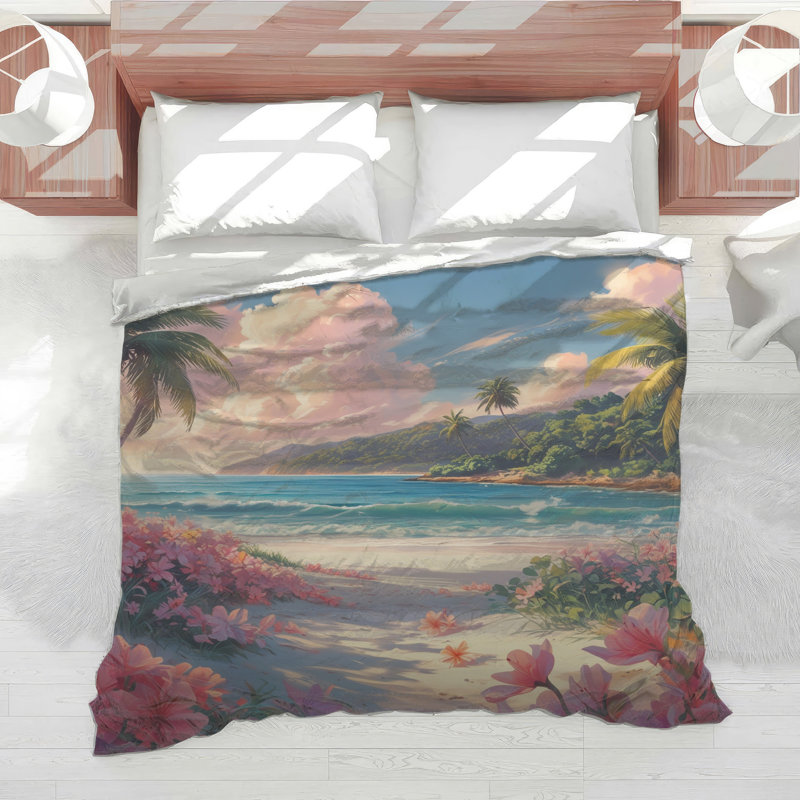Édredon Tropical Beach Scene, Simple extra long