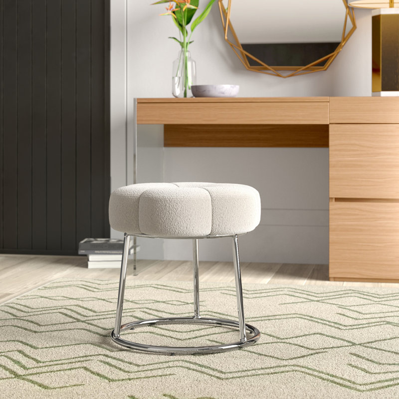 Tabouret de coiffeuse en sherpa 17,75 po Bonview