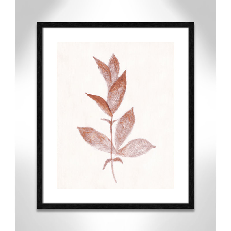 Wilfrid Red Leaf II par Tara Studios - reproduction d'art, Papier avec cadre en bois noir, H 25,5 po x l 21,5 po x P 0,75 po