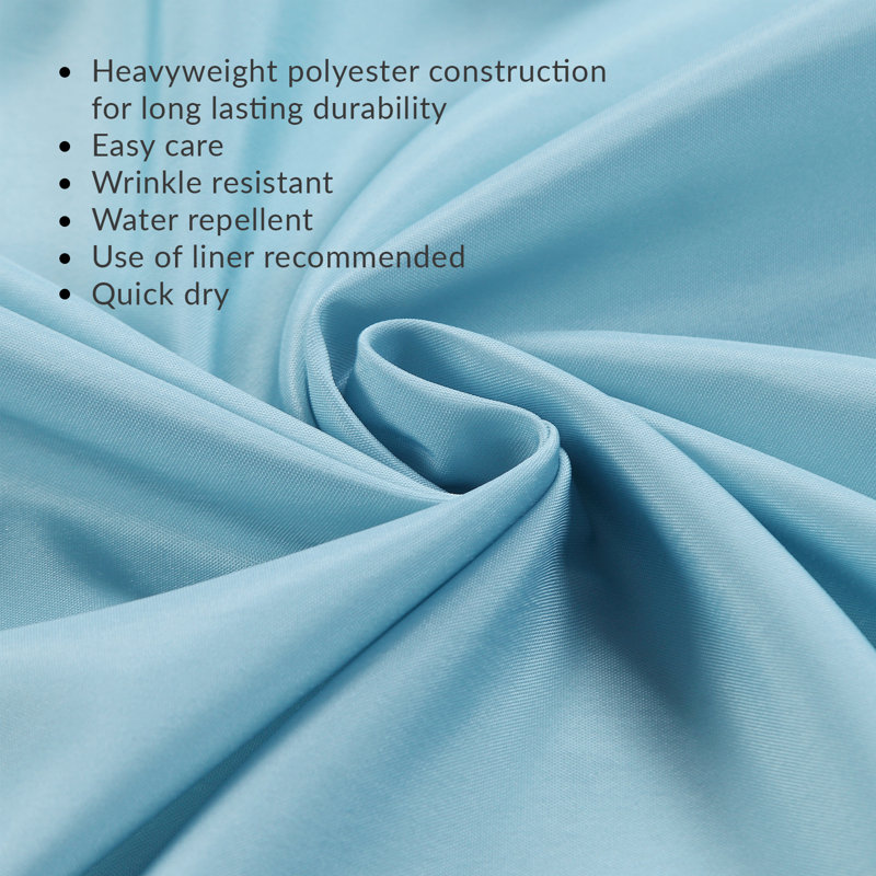 Abstract Ocean Waves Blue and Gold Fabric Shower Curtain