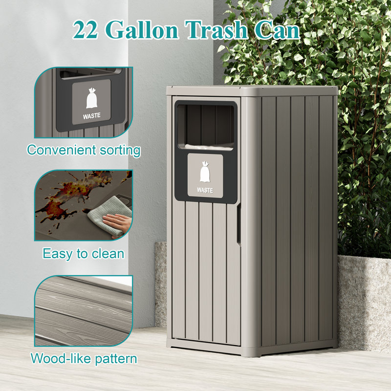 Poubelle 22 gallons pour l'intérieur et l'extérieur , Gris