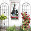 Ensemble de 2 treillis de jardin antirouille pour vignes, extérieur en métal 86,7 "x 19,7", treillis en fer noir, escalade de fleurs en plein air, support