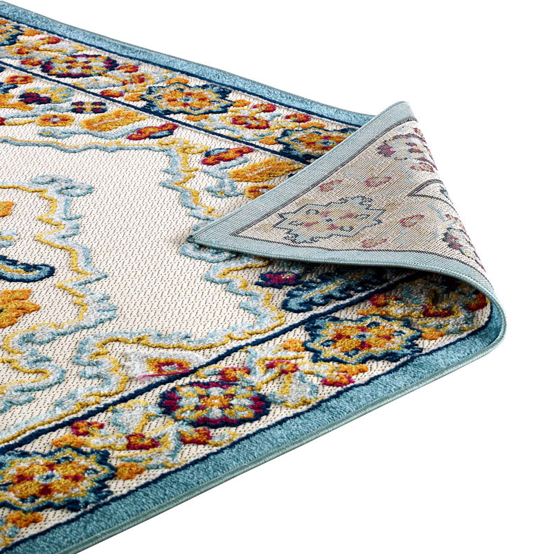 Multicolor Medallion 8' x 10' Synthetic Indoor/Outdoor Area Rug