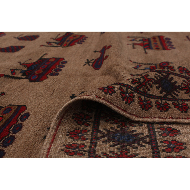 Tapis de la surface en laine 7 pi 3 po x 9 pi 7 po one-of-kind à la main-noué la 2010 baluch Yadkinville