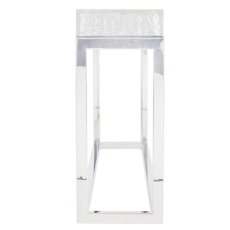 Arctic Elegance Polished Stainless Steel Large Console Table