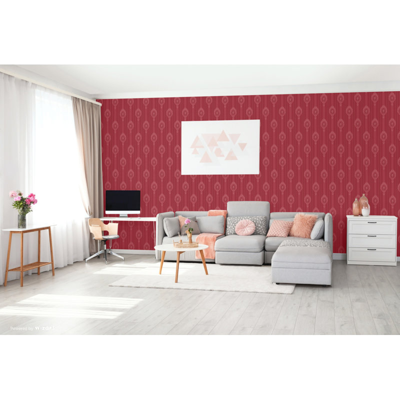 Akershus 10m x 53cm Wallpaper Roll, Red