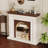 Black Solid Wood Freestanding Fireplace