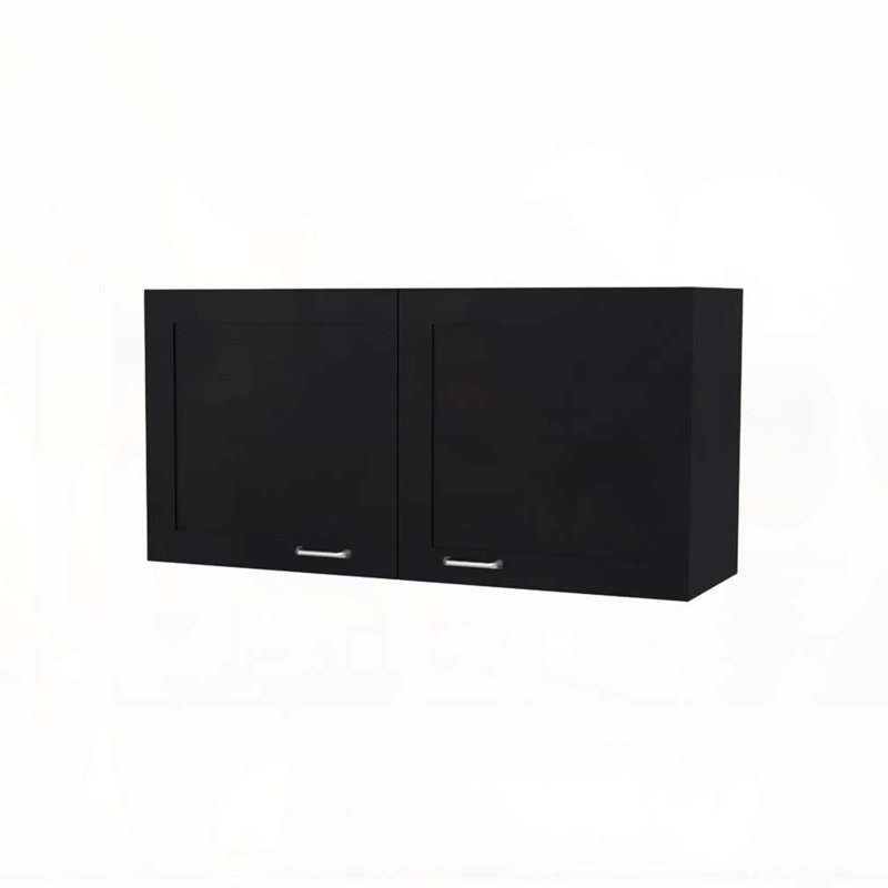 Armoire murale noire avec 2 portes, Noir