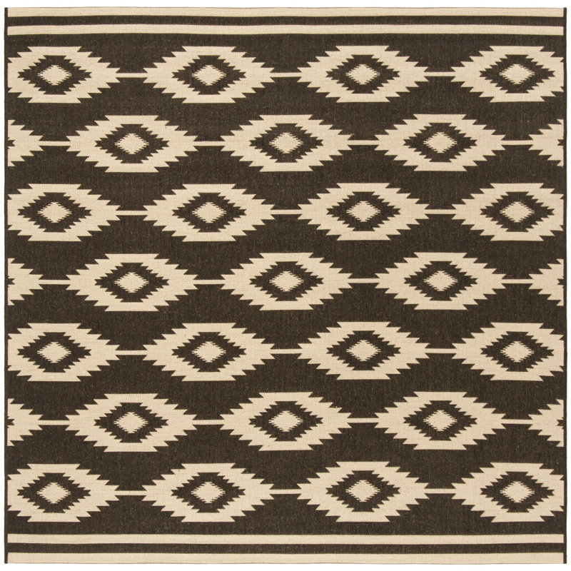 Lollar Southwestern Indoor/Outdoor Area Rug, Square 6'7"