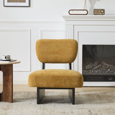 [Ensemble de 2] Méridienne moderne avec revêtement en polyester, base en bois robuste avec finition noyer, siège d'appoint minimaliste et élégant pour le salon, la chambre à coucher ou le bureau