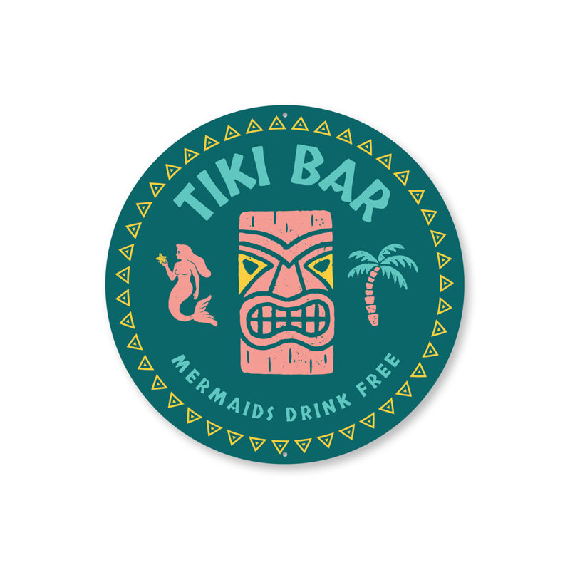 Enseigne en aluminium Tiki, H 18 po x l 18 po x P 0,06 po