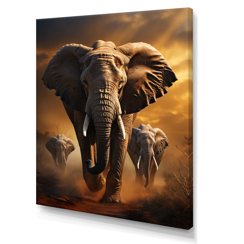 Éléphant chuchotant Izzibella d'Afrique III - impression, H 20 po x l 12 po x P 1 po, Toile tendue
