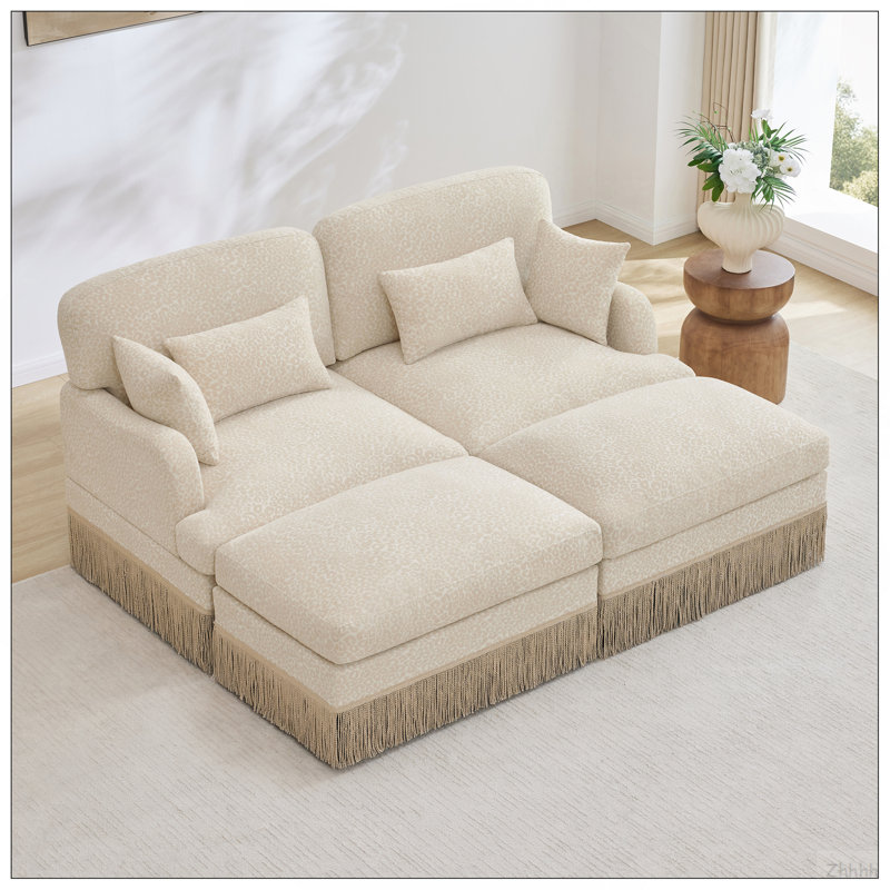 Canapé Comfy Chenille Leopard, Beige