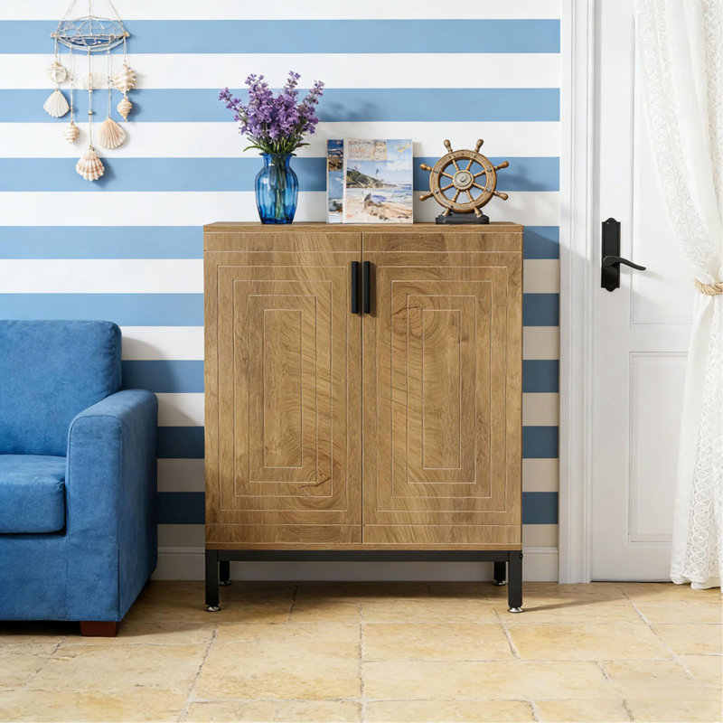 Armoire de rangement, range-chaussures spacieux, armoire à chaussures, Marron clair