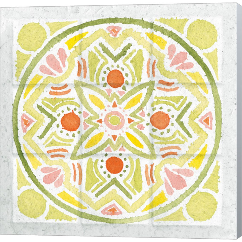 «Citrus Tile III» par Elyse DeNeige - reproduction sur toile tendue, H 24 po x l 24 po x P 1,5 po