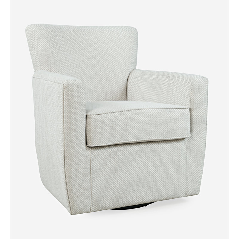 Aloisio 32.5'' Wide Swivel Armchair, Off-White