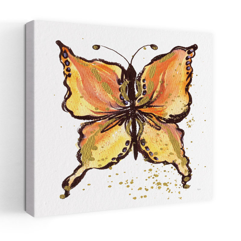 Art contemporain bijou papillon II avec animaux, H 18 po x l 18 po