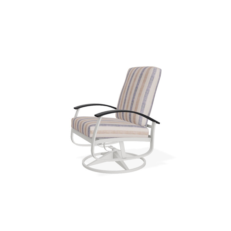 Belle Isle Outdoor Swivel Lounge Chair, Black P70, Cast Slate Sunbrella® Plainweave, Textured Snow